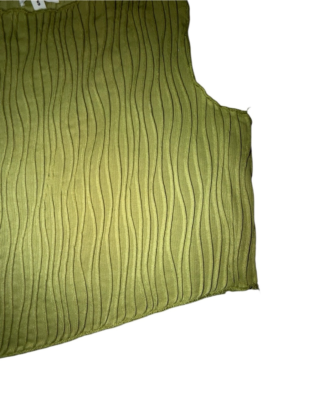 superdown Olive Wave-Textured Ribbed Tank - Picture 3 of 4
